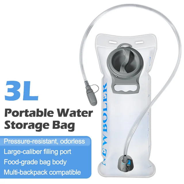 Clear 3L hydration bladder with drinking tube